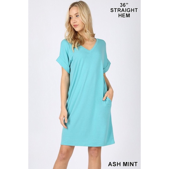 NWT mint v-neck dress - Picture 1 of 1